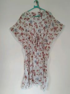 Flower Print Kaftan Dress