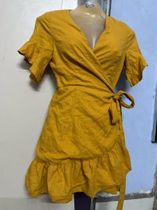 Pintrest Yellow Wrap Dress