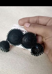 Black Jhumka Earrings