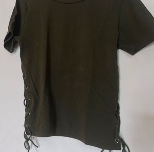 Bottle Green Cotton T-shirt