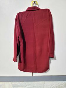 Burgundy 3/4 Sleeve Shirt