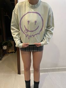 Smiley Face Graphic Sweatshirt