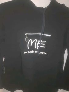 Fitted Black Hoodie Like Top