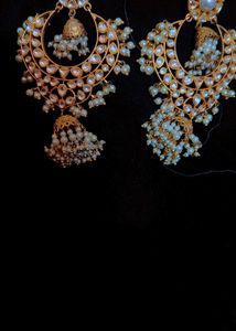 Pearl &amp; Gold Jhumka Earrings