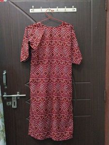 Maroon Bandhani Print Kurti