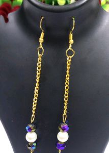 Neck set pendent eyerring golden chain Acrylic Pea