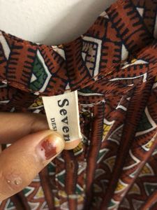 Geometric Print Sheer Dress