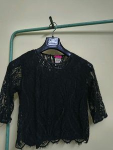 Classy Black Netted Top