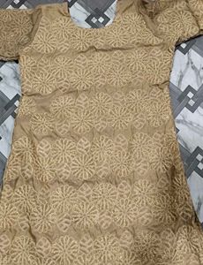Embroidered Beige Kurti
