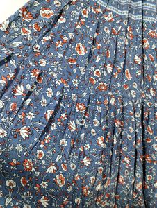 Pastel Blue Floral Printed Skirt (Women)