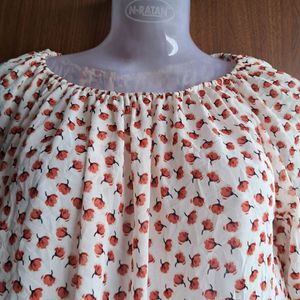 Rose Floral Printed Western Top