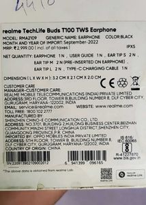 realme TechLife Buds T100 TWS Earphone