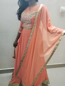 Coral Embellished Maxi Dress