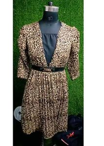 TIGER PRINT BELT DRESS Fit And Flare