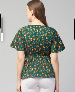 Floral Print Green Top