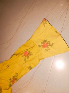 Yellow Floral Western Top