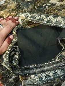 Vintage Floral Lace Saree