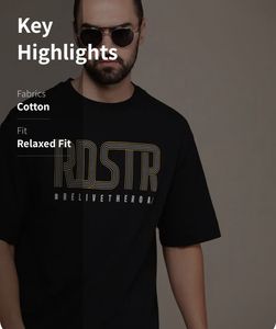 ROADSTER  Cotton Black Relaxed Fit Tee