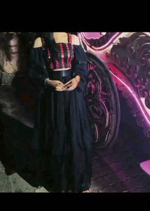 Navy Blue Tiered lehenga