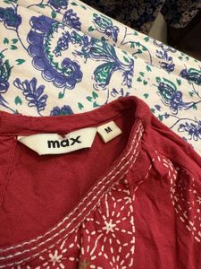 Dark Pink Embroidered Kurta