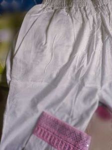 White Embroidered pant