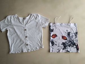 Stylish Casual Combo – Ribbed Top White