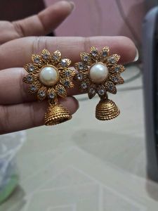Golden Jhumka Earrings