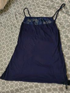 Navy Blue Night Slip with adjustable straps