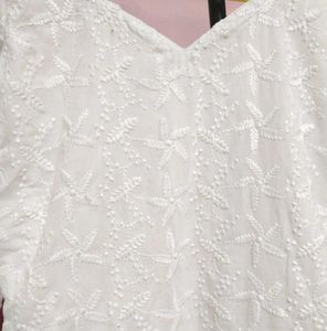 White Embroidered Kurti