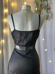 Elegant Black Lace Slip Dress