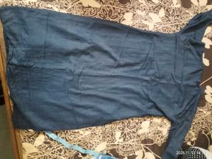 Embroidered Denim Kurta