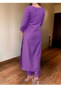 Purple Embroidered Kurta Set