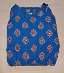 Blue Embroidered kurta