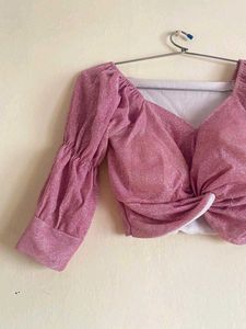 Pink Sparkle Crop Top