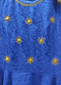 Blue Embroidered Dress