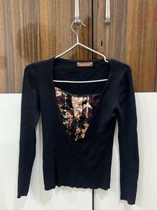 Elegant Black Long Sleeve Top