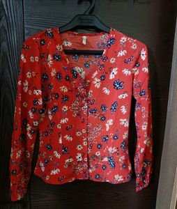 Lee Cooper Red Printed Top