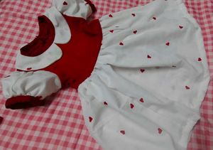 Cute Heart Print Baby Dress (Waist 24&#34;)