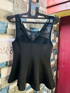 Women Black Party Wear Peplum Top