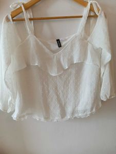 H&amp;M White Pinterest Boho Top
