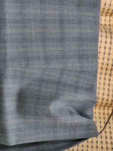 Men's Blue Checked Formal Trousers