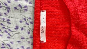 Amy made in korea Bright Orange cropped sweater