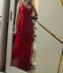 red long one piece