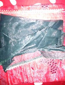 Vintage Metallic Scarf Saree