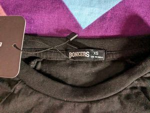 Bonkers Black Cropped Graphic Tee 👕