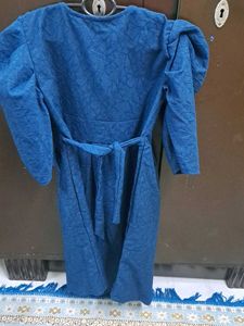 Chic Blue Puff Sleeve Dress