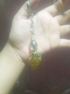 Crystal With Yellow Colored Keychain For Womans