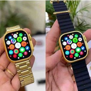 I99 Pro 49mm Golden Smartwatch With 7 Straps