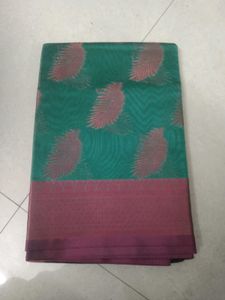 Green &amp; Pink Silk Saree