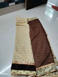 Elegant Brown &amp; Beige Saree